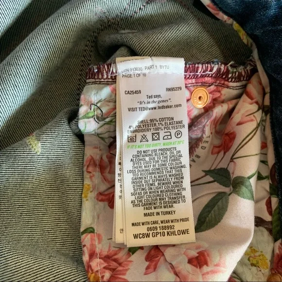 Floral Embroidered Blue Jeans - Picture 6 of 9